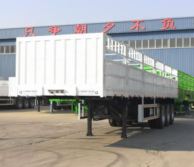 China Truck Trailer Hot Sale Livestock Cargo Transport Truck Trailers 3 Axle Fence Panels Side Wall Trailer Stake Animal Fence Trailer for sale