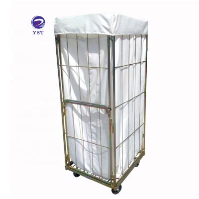 China Double Door Customized Set Stackable Galvanized Metal Laundry Roll Container For Sale for sale