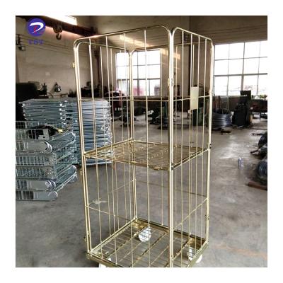 China High Quality Laundry Easy Assemble Collapsible Warehouse Logistic Welded Steel Laundry Roll Cage for sale