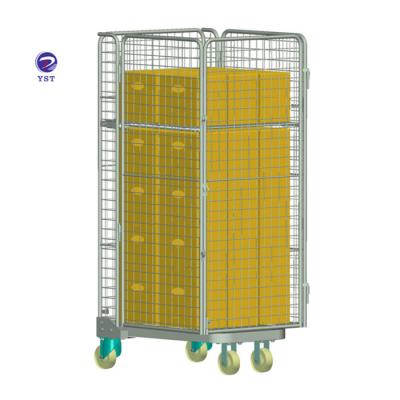 China Durable Lockable 4 Side Warehouse Transport Container Roll Cart Cart for sale