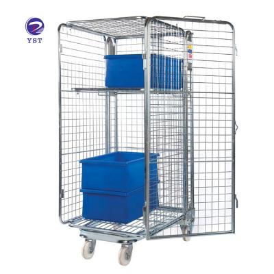 China Durable Customized Good Quality 4 Sided Transportation Galvanized Safety Frame Steel Roll Collapsible Cage Container for sale