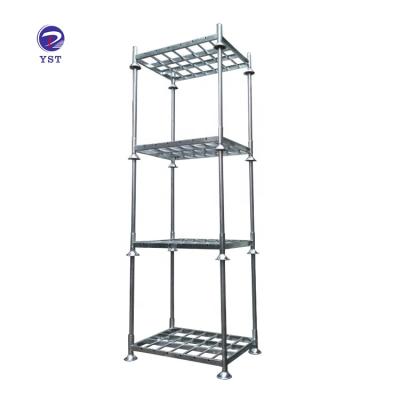 China Corrosion Protection Customized Transport Metal Zinc Galvanized Stacking Pallet Rack With 4 Posts for sale