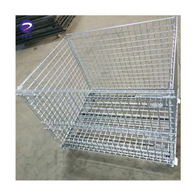 China Cheap Price Customized Stackable Industrial Steel Wire Mesh Folding Storage Collapsible Container for sale