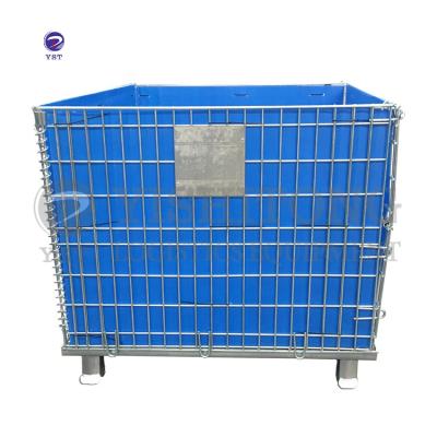 China Metal Warehouse Storage Collapsible Collapsible Stackable Wire Cage for sale