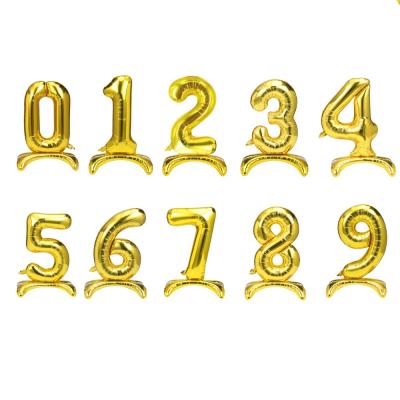 China Modern Number Balloon Package Gold Number Individual Foil Balloon For Birthday Party New Year Wedding Decoration for sale