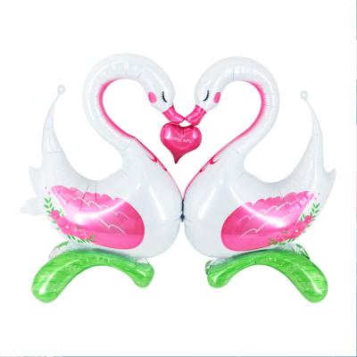 China Wholesale San Valentine's Day decoration 3D balloon giant 2022 48 inch swan love swan globos valentine wedding supplies for sale