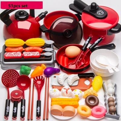 China Kids Promotional Toys Cooking Tableware Play Set 11-131pcs Kids Toys 2021 Pretend Toy Kitchen for sale