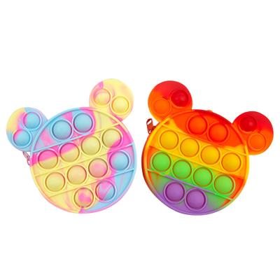 China Silicone Girls Love Zipper Bag Mouse Coin Purse Push Noise Bubble Sensory Bouncy Person Toys Pop Bag for sale