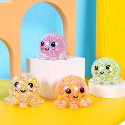 China EVA Luminous Creative Venting Octopus Strain Ball Toy Decompression Stretch Air Ball Toy for sale