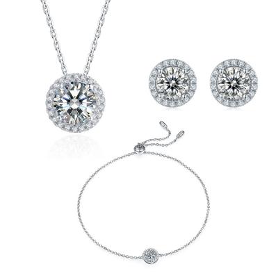 China Fashion Moissan 925 Silver Set Jewelry Set Wedding Women Jewelry Set CLASSIC Jewelry for sale