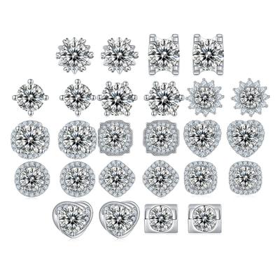 China Custom 925 Sterling Silver Earings For Women 2021 Vintage 0.5ct*2 Moissanite Earrings for sale