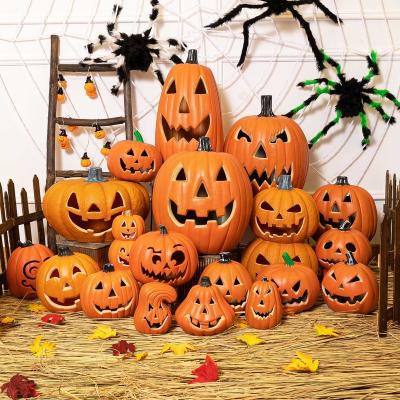 China Plastic House Lights Decoration Supplies Led Halloween Lantern Pumpkin For Halloween for sale