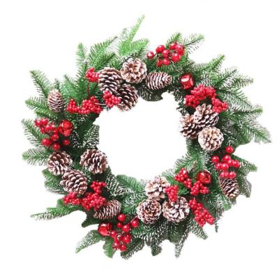 China 15-20 Inch Eco-Friendly Xmax Artificial Christmas Wreath and Tinsel Needles Braid Christmas Decorations Outdoor Ornaments for sale