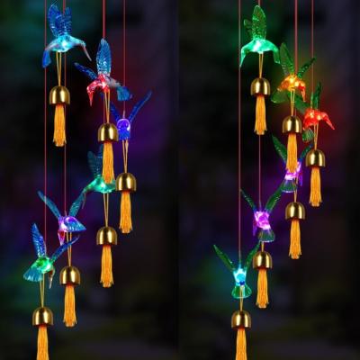 China LANDSCAPE Wind Chimes for Outdoor Colors Changing and Solar Powered Energy Saving and Waterproof Hanging Shining Lights for Solar Yard Lights for sale