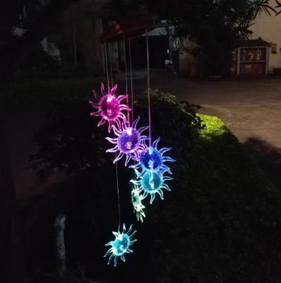 China LANDSCAPE Wind Chimes for Outdoor Colors Changing and Solar Powered Energy Saving and Waterproof Hanging Shining Lights for Solar Yard Lights for sale