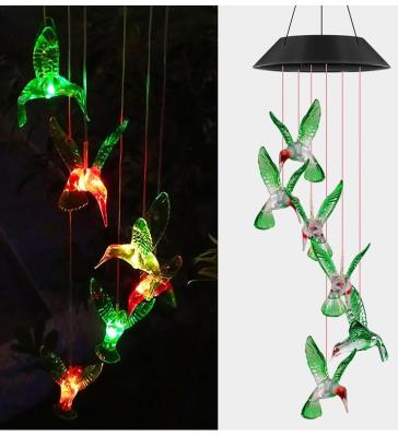 China LANDSCAPE Wind Chimes for Outdoor Colors Changing and Solar Powered Energy Saving and Waterproof Hanging Shining Lights for Solar Yard Lights for sale