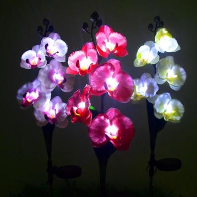 China LANDSCAPE Butterfly Orchid Garden Stake Decoration Solar Lamp LED Garden Lights Solar Panel for Garden Patio Yard Pathway Decoration for sale