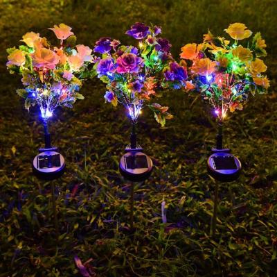 China LANDSCAPE Carnation Garden Stake Decoration Solar Lamp LED Outdoor Garden Lights Solar Panel for Garden Patio Yard Pathway Decoration for sale