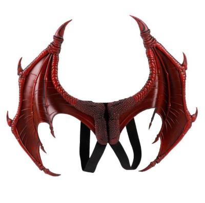 China 2021 Wing Halloween Accessory Mardi Gras Demon Dragon Wings Color Cosplay Costume Props Cosplay Wings three of kids costume Halloween costume for sale