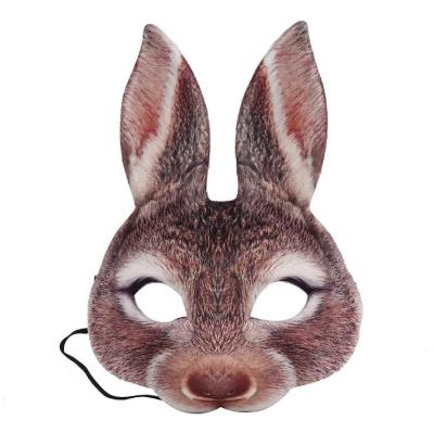 China Halloween. Party Wear Bunny Mask Animal Half Face Rabbit Ear Mask For Mardi Gras Party Face Mask Costume Accessory Easter Halloween Party for sale