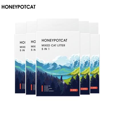 China Cats Honeypotcat Mixed Cat Litter Tofu Cat Litter Bentonite Vacuum Deodorization 18kg/box for sale