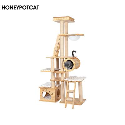 China Cat Viable Cat Nest Tree Frame Cat Climbing Honeypotcat Solid Wood #de180172ext for sale