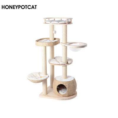 China Viable Cat Nest Tree Cat Climbing Frame Cat Honeypotcat Solid Wood #210012pro for sale