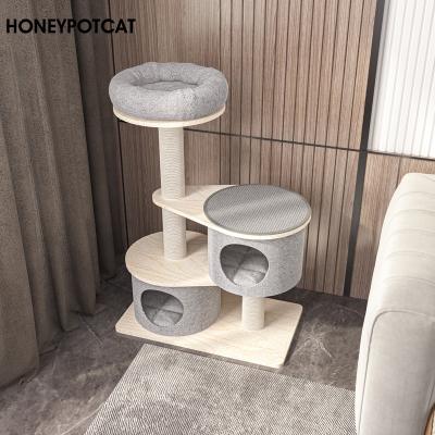 China Viable Cat Nest Tree Cat Tower Frame Climbing Cat Honeypotcat Solid Wood #210230 for sale