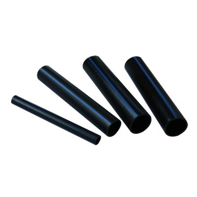 China Black Water Supply Anti Abrasion HDPE Hose With Blue Stripe Water Pipe For Irrigation for sale