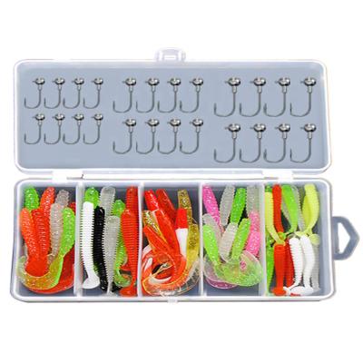 China Mix Color Popular Hot Selling Fishing Lures Kit Soft Maker Price Soft Groundbait Combo Baits for sale