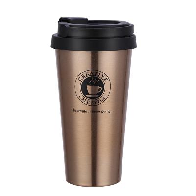 China Goofit 500ml PORTABLE Stainless Steel Coffee Mug with Lid and Handle Coffeedrink Vacuum Thermal Coffee Mug for sale