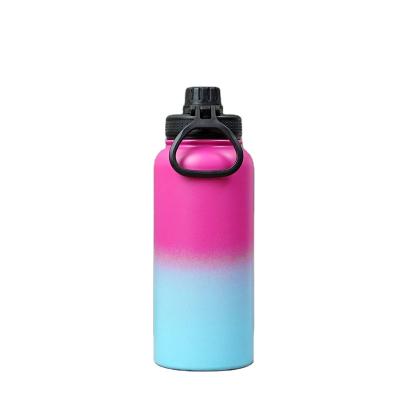 China Goofit PORTABLE 32OZ Gradient Color Double Wall Stainless Steel Reusable Portable Water Bottle With Logo for sale