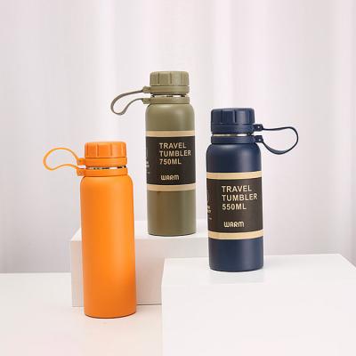 China Goofit 750ml PORTABLE Outdoor Mountaineering Sports Water Bottle With Handle Large Capacity Straight Vacuum Flask for sale