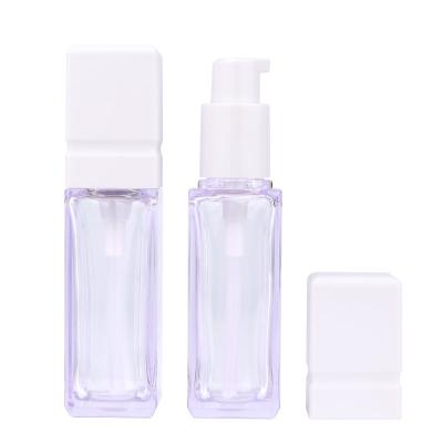 China 2022 Disposable New Elegant Square Plastic Pump Bottle For Chinese Cosmetic Packaging Cream Pump Base Liquid Bottle for sale