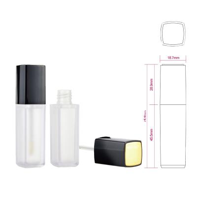 China 2022 New Square Cosmetic Matte Black Empty Lip Gloss Bottle For Cosmetic Packaging Tube From Chinese Factory for sale