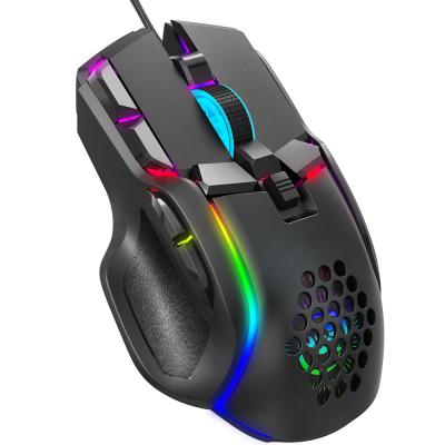 China Mouse Cable HXSJ S700 Game Programming LED Light RGB Gaming Computer Cable Magic Mouse for sale