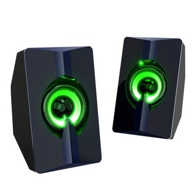 China No Colorful LED Light PC Speaker Wired USB Power Computer RGB LED Gaming Speaker for sale