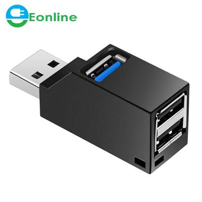 China Eonline USB 3.0 3 Port Mini OTG HUB Adapter Splitter Box Supplement for PC Laptop Macbook Mobile Phone U Disk High Speed ​​Drive for sale