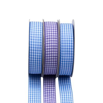 China Sustainable Hot Selling Custom Made Size And Color Tartan Plaid Ribbon Gingham Ribbon for sale