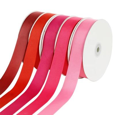 China Factory Direct Fashion Custom Viable 25mm Plain Polyester Grosgrain Ribbon For Gift Wrapping for sale