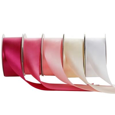 China Factory Wholesale Customized 1-1/2 Inch Single Front Side Polyester Satin Ribbons Viable for sale