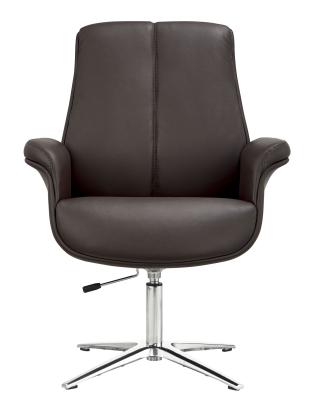 China Leather Office Recliner Ergonomic Computer Chair Office Chair (Size) Adjustable High Quality Boss Black Wooden Frame Brown for sale