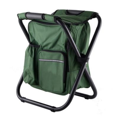 China Contemporary Army Green Portable Outdoor Fishing Stool With Insulated Folding Bag Camp Chair for sale