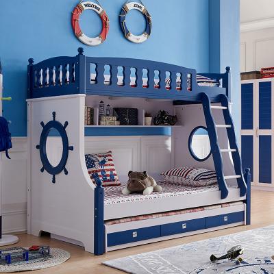 China Mediterranean Hot Selling Solid Wood And High Quality Kids Furniture Bunk Bed With Slide for sale