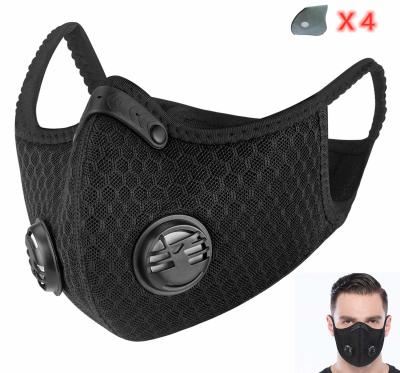 China Dust mask with Filter,Sports Face Mask, 4 Filters and 2 Valves Included,Men's and Women's Universal Masks,Suitable for W for sale