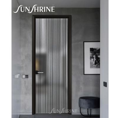 China Low Price Modern Aluminum Casement Double Glass Bathroom Aluminum Swing Door for sale