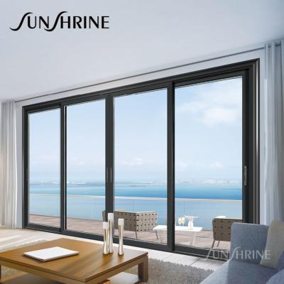 China Factory Wholesale Waterproof Soundproof Aluminum Tempered Glass Balcony Sliding Door for sale