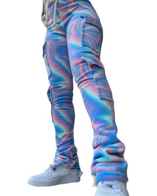 China Hot Anti-wrinkle Style Women Loose High Waist Pants Tie Dye Biker Jogger With Pockets for sale