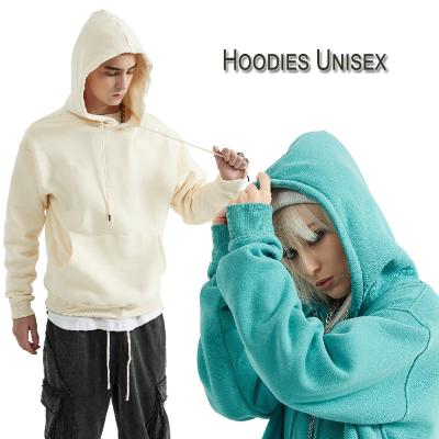 China 2023 Anti-wrinkle custom pullover white unisex drop shoulder white oversized 350 gsm premium cotton fleece hoodie 100% fleece hoodie for sale