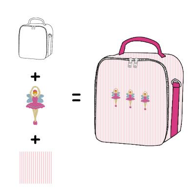 China Customized Design Customized Cool Embroidery High Quality Food Girls Lunch Bag for sale